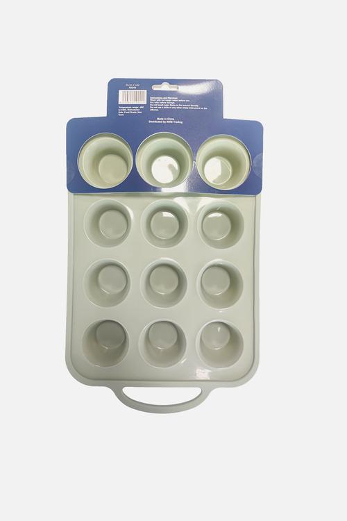 Home Classix Silicone Cupcake Tray With Solid Handle - medium green