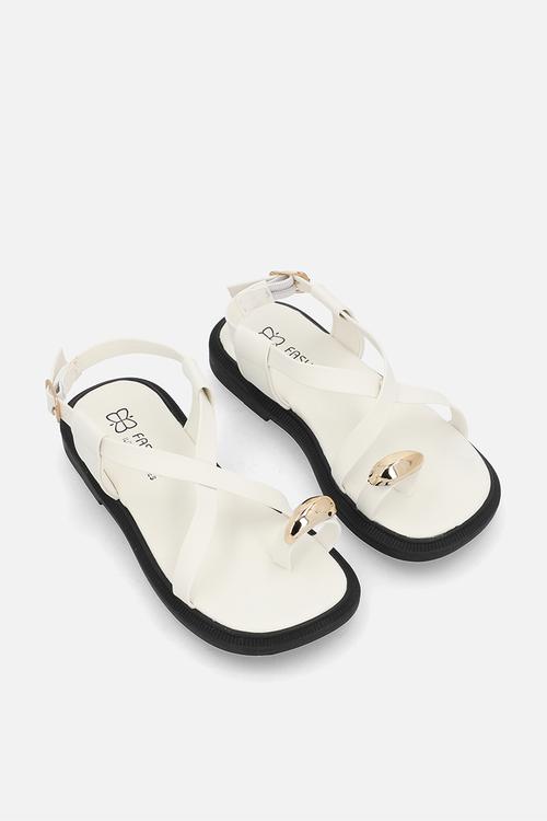 Toe ring sandals - off white