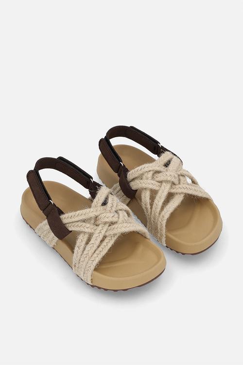 Woven rope sandals - natural