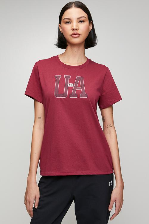 Ua W Icon Flce Graphc Short Sleeve - Claret/Vintage Maroon