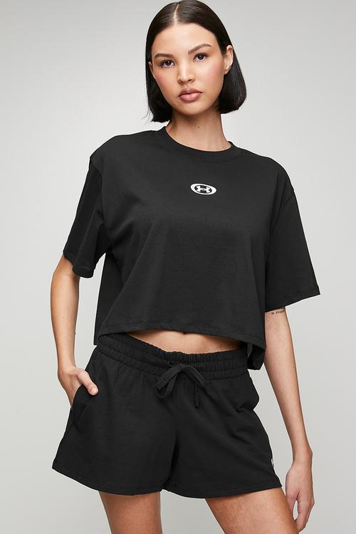 Ua W Center Lt Short Sleeve - Black/White