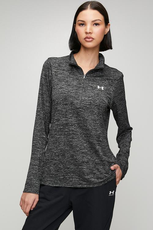 Tech 1/2 Zip- Twist - Black/White