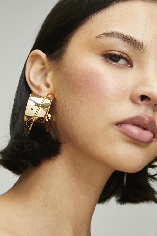 Orian Chunky Orbiter Hoop Earrings-Gold