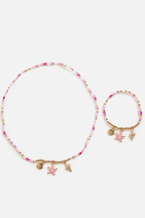 Kids Fashion Necklace & Bracelet Set - Goldy/Sea Charms