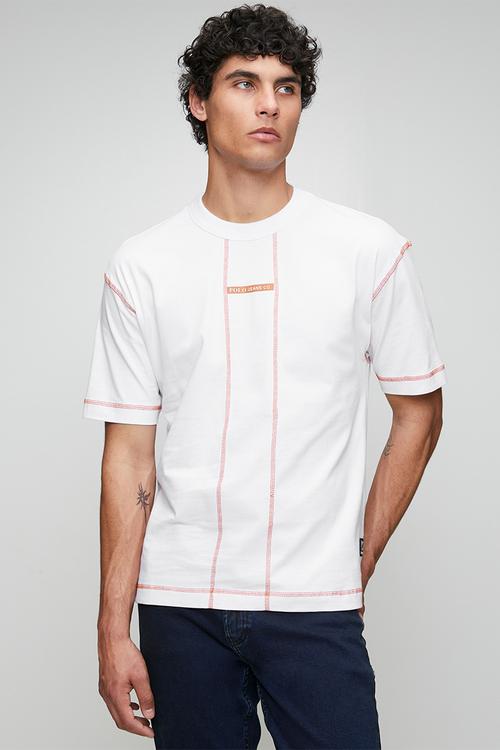 MENS PJC GRADIENT FLOSSING LOGO TEE - White