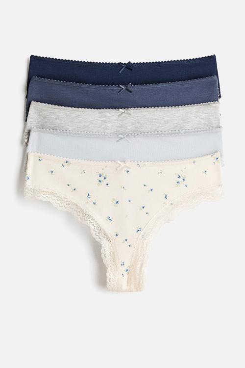 5-pack brazilian briefs - cream/light blue/dusty blue