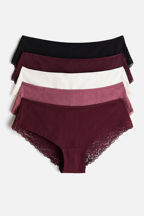 5-pack hipster briefs - burgundy/dark pink