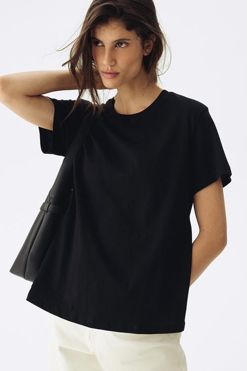 Mama cotton nursing T-shirt - black