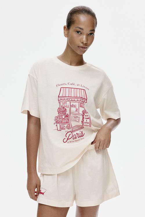 Printed pyjamas - cream/paris