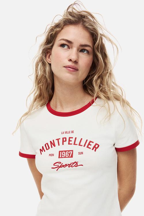 Fitted cotton T-shirt - white/montpellier