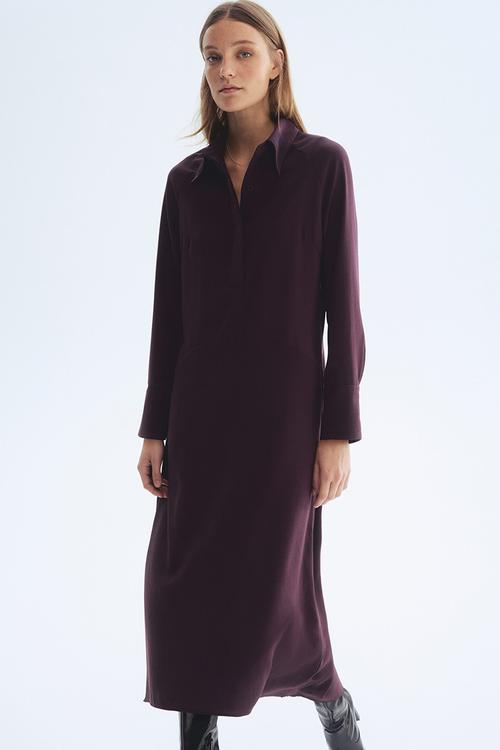 Shirt dress - burgundy