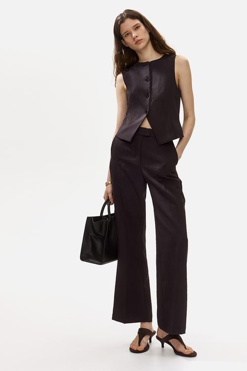 Bootcut tailored trousers - dark brown