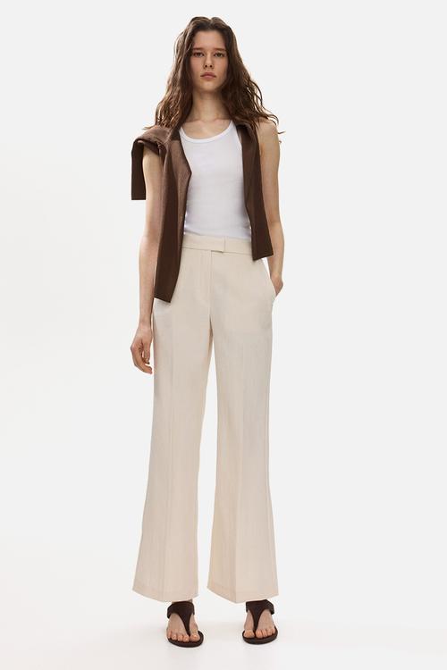 Bootcut tailored trousers - light beige