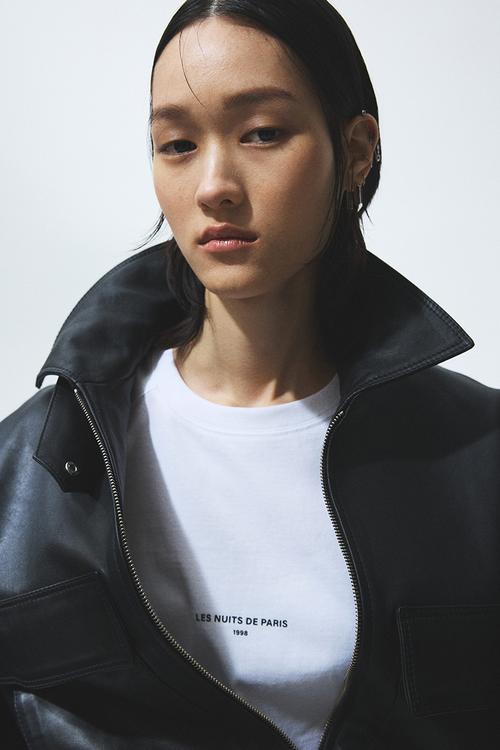 Oversized jersey top - white/les nuits