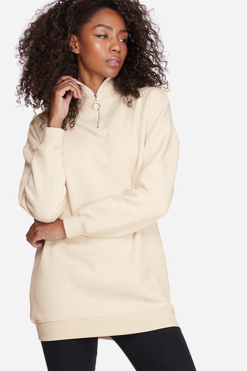 Zip neck sweat top
