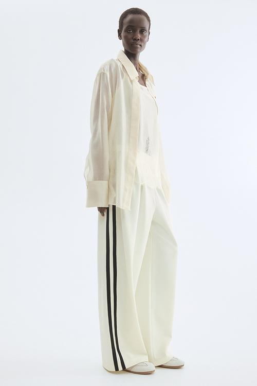 Tailored jersey trousers - cream