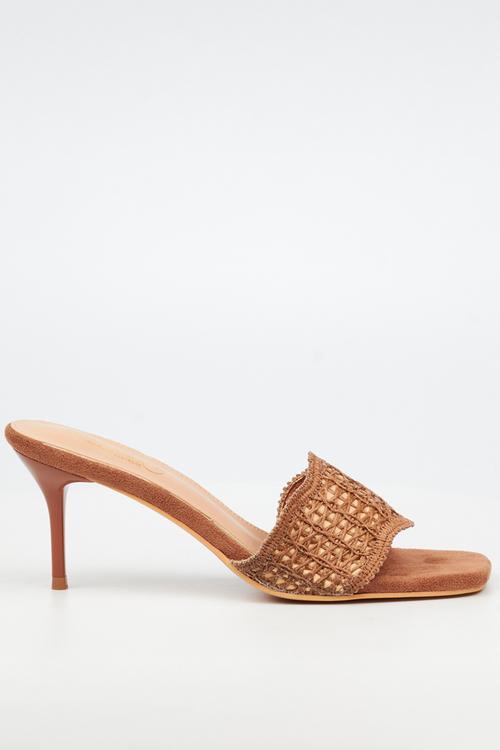 Macrame 1 macrame heel - tan