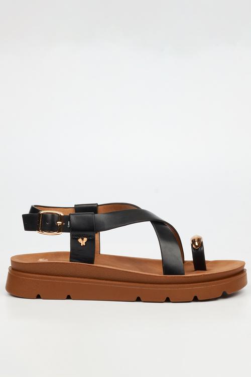 Nolah 2 toe post sandal - black