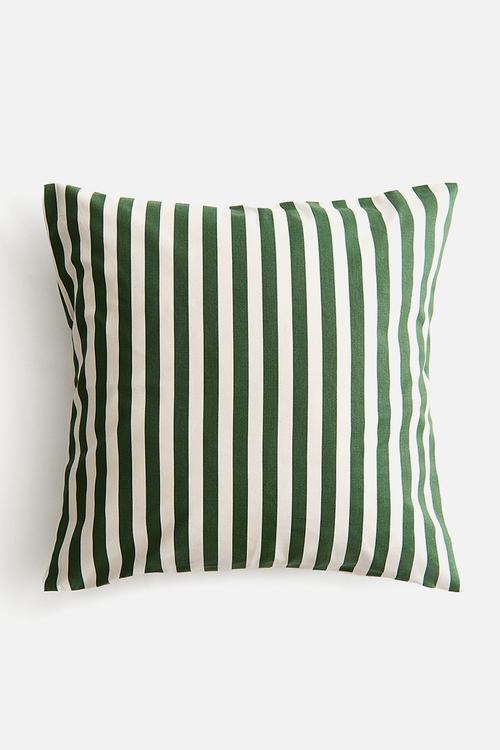 Outdoor cushion cover - dark green/striped