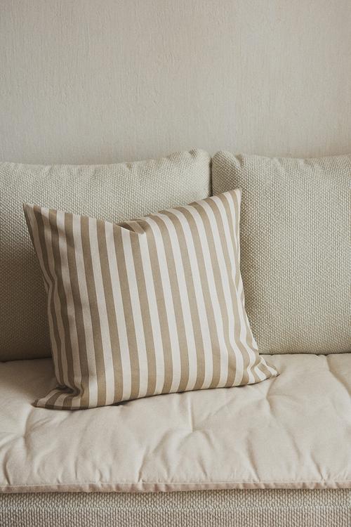 Outdoor cushion cover - beige/striped