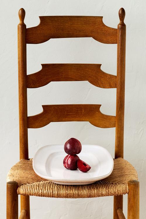 Reactive-glaze serving plate - white