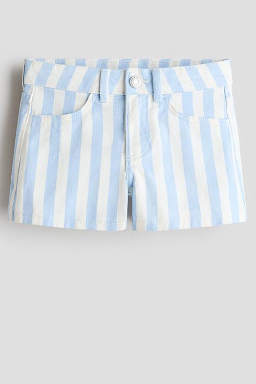 Denim shorts - light blue/striped