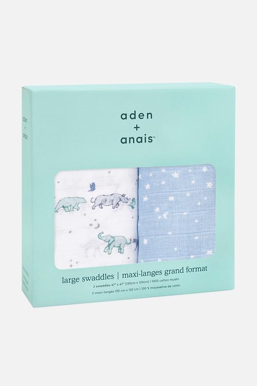 Large Swaddles Cotton Muslin 2Pk - Rising Star 2-Pack