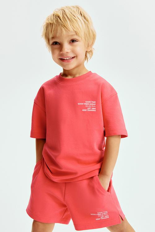 2-piece t-shirt and sweatshorts set - red/game time