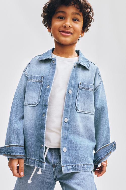 Oversized denim overshirt - light denim blue