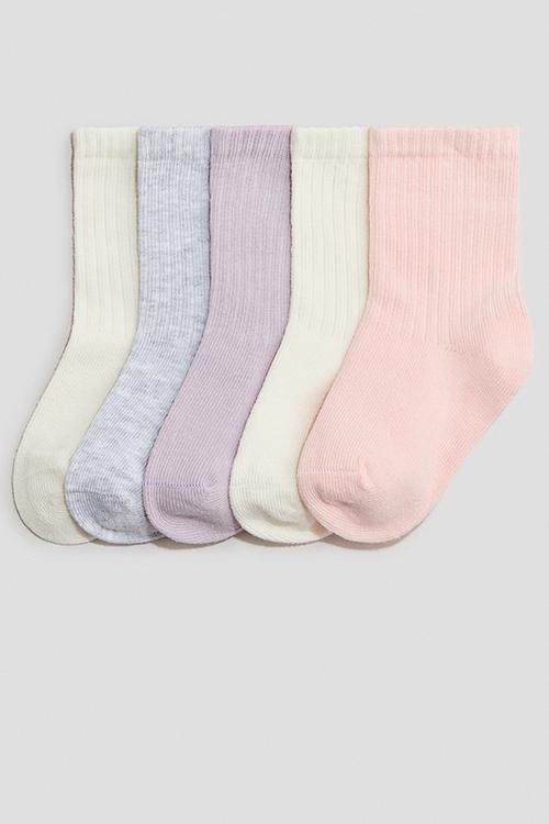 5-pack socks - light pink/cream