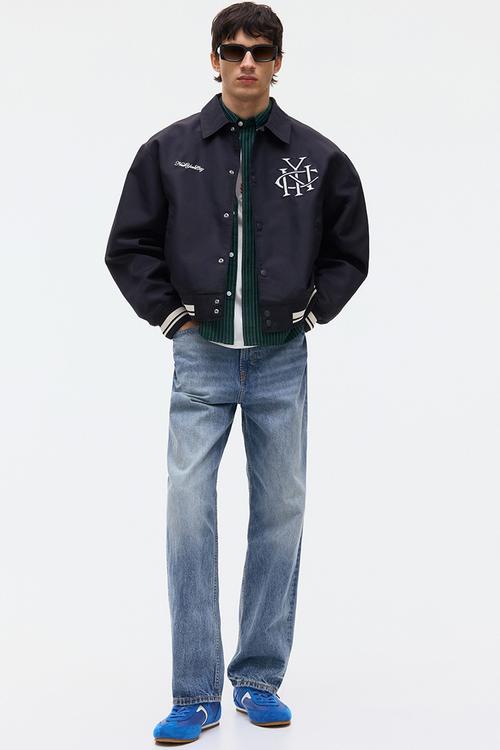 Baseball jacket - navy blue/nyc