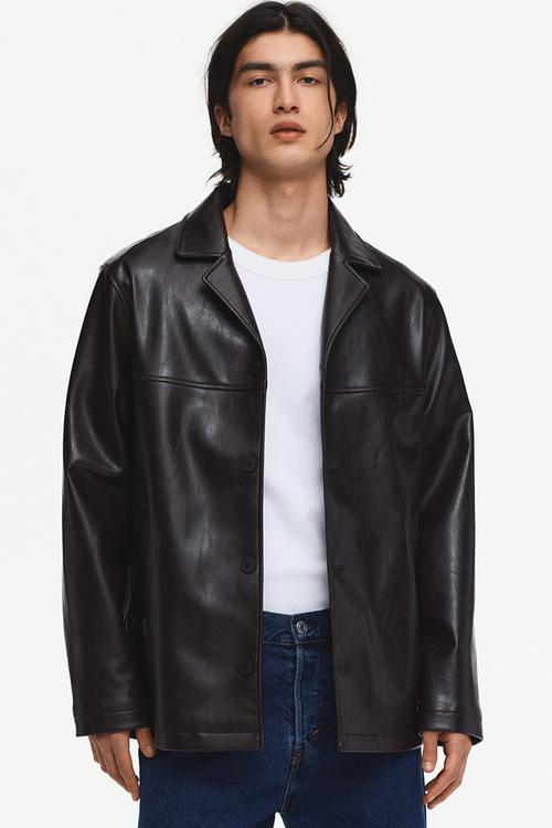 Coated jacket - dark brown