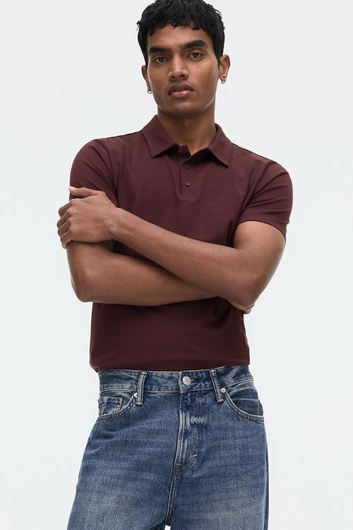 Slim fit polo shirt  - burgundy