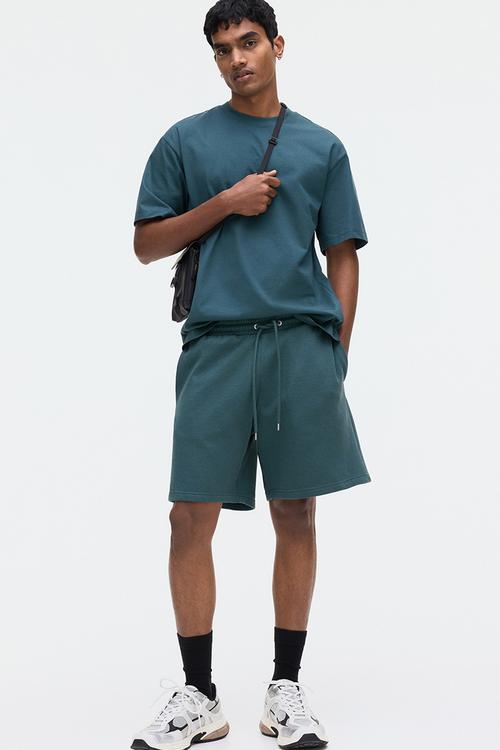 Regular fit sweatshorts - dark teal