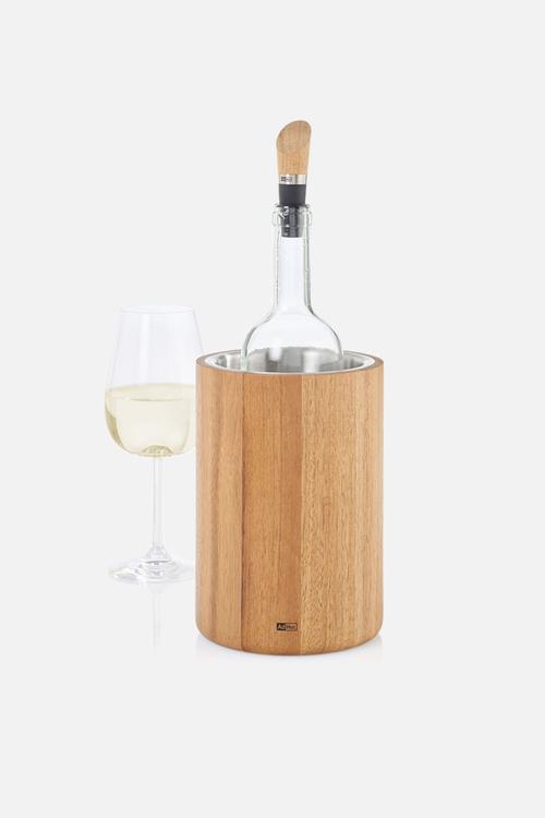 Adhoc Vine Wine and champagne cooler Acacia and Stainless Steel
