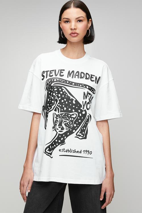Ladies esme oversized graphic t- shirt - white