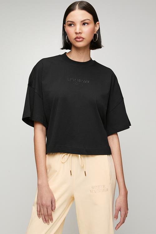 Ladies penelope boxy T-shirt - black