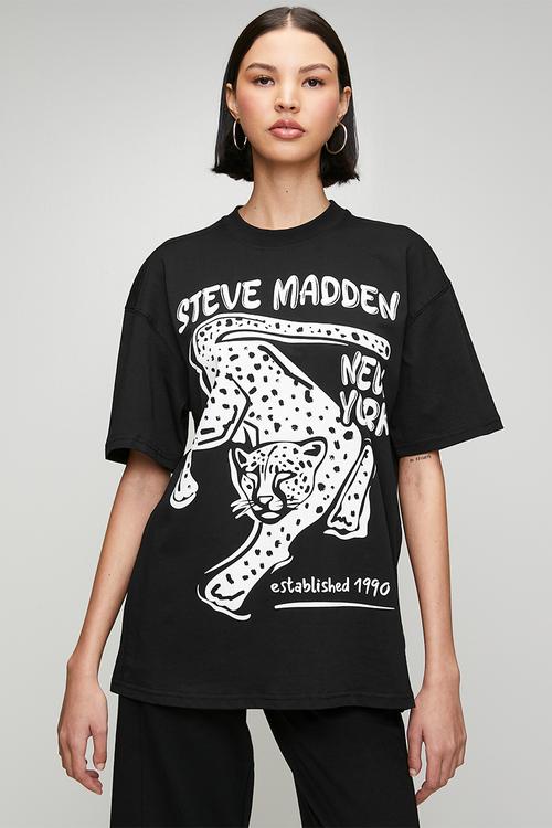 Ladies esme oversized graphic t- shirt - black