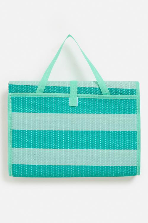 Stripe folded beachmat - Teal