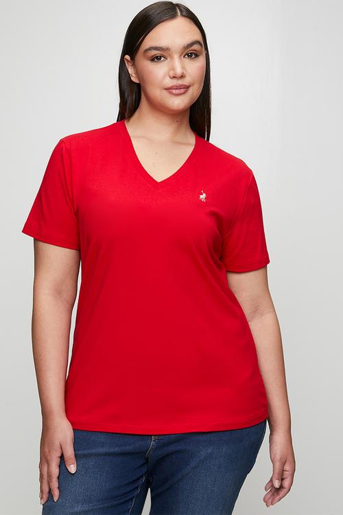 Wmn kelly short sleeve v-neck T-shirt - red