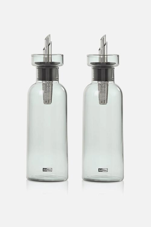 Adhoc AromaPour Grey Oil and Vinegar Dispenser 300ml, Set of 2