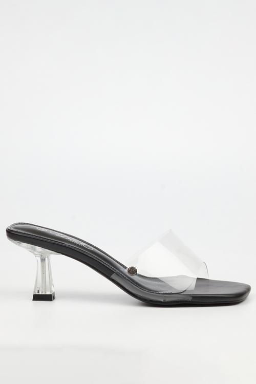Edith 1 vynil strap heel - black