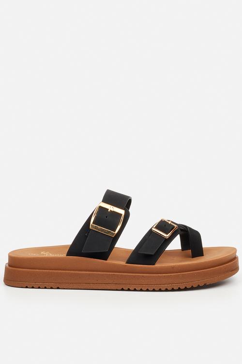 Slope 1 toe post sandal - black