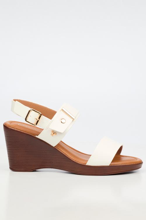 Allora 4 slingback wedge heel - white