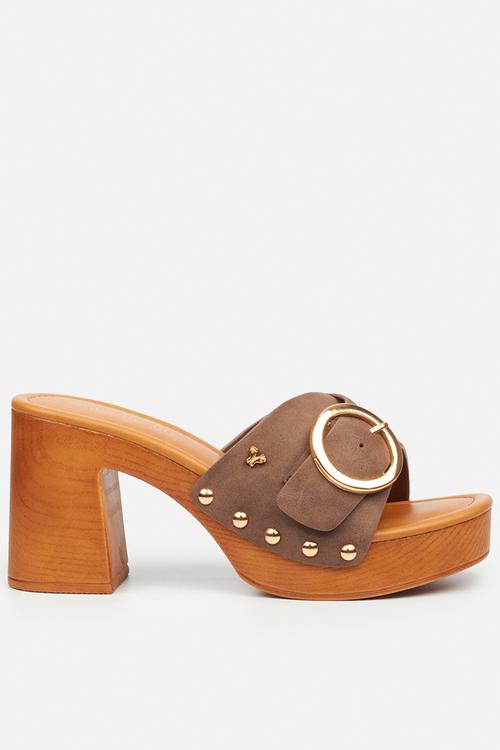 Thalya 3 clog mule heel - chocolate