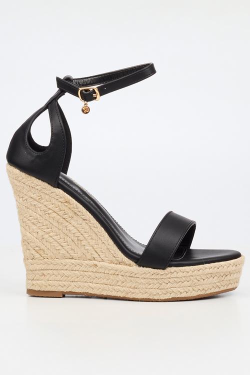 Moniker 12 cut-out platform wedge - black