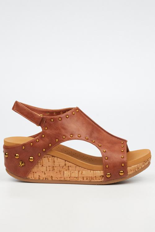 Dido 8 studded slingback sandal - tan