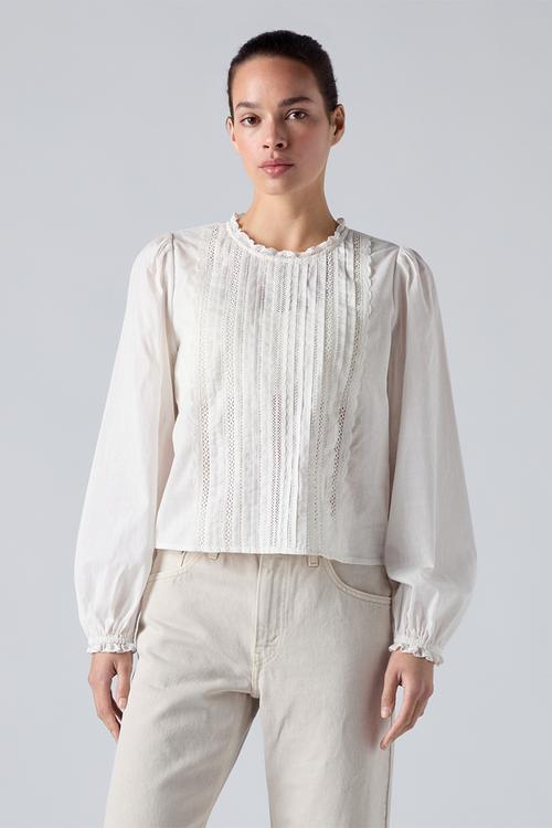 Han Ls Beaded Blouse -  Cloud Dancer Cotton