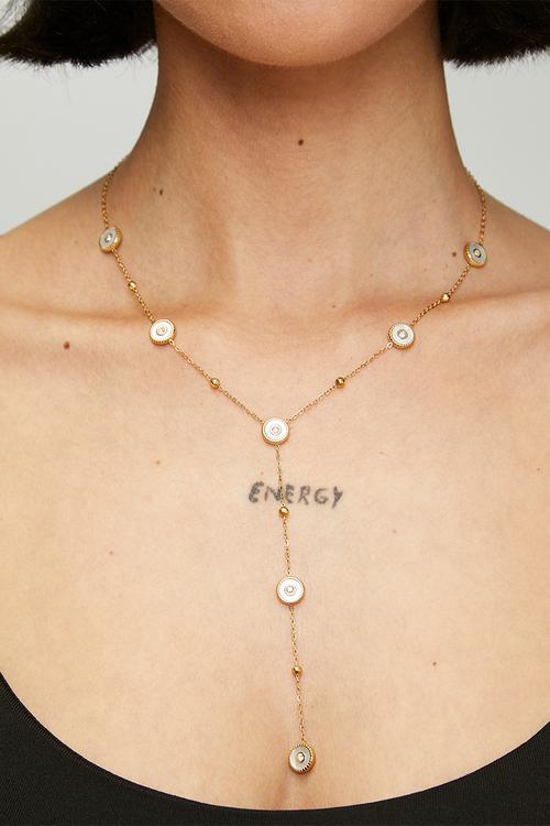 Trendy Lariat Necklace - Gold