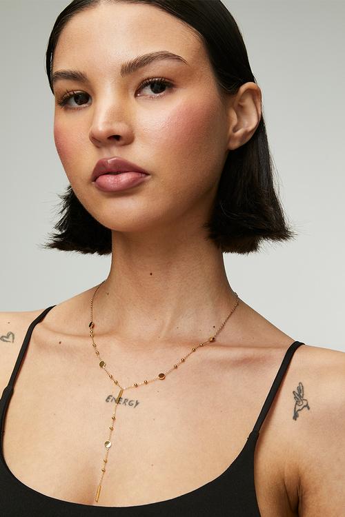 Trendy Lariat Necklace - Gold